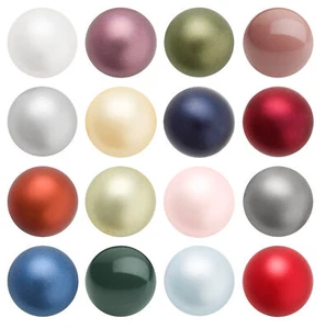 Original PRECIOSA 131 80 012 Button Nacre Beads Half Drilled * Many Colors - Picture 1 of 31