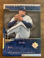 BEN SHEETS #'d 34/50 2005 UD Ultimate Collection Silver #11 Milwaukee Brewers