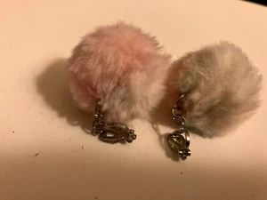 vintage estate puff ball clip on earrings - Picture 1 of 1
