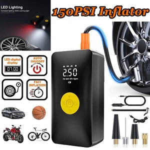 Portable Tire Inflator Car Cordless Air Compressor Pump Rechargeable 150 PSI - Picture 1 of 13