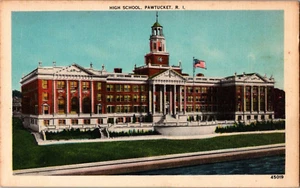 Postal de lino de Rhode Island de escuela secundaria sin publicar - Imagen 1 de 2