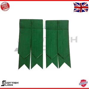 Herren Plain Green Kilt Sock Flashes - Scottish Kilt Hose Accessoire - Bild 1 von 1