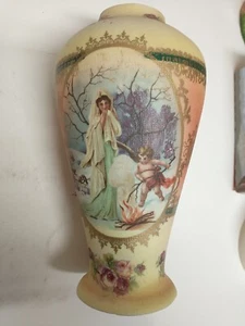 Vintage Pompa Doup 1233 Texture Porcelain Vase Flower Cherubs - Picture 1 of 9