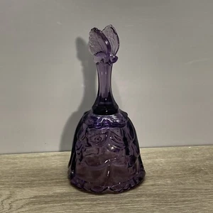 Fenton Art Glass Violet Purple Bell Draped Design With Butterfly Handle 6.75” - Picture 1 of 8