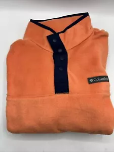 Columbia Steens Mountain Half Snap Men's Size L Orange Fleece Pull Over New - Picture 1 of 5