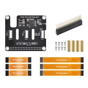 PCIE to 2CH PCIe FFC Double PCIe HAT Board Extension Board For RPi 5 - Afbeelding 1 van 8
