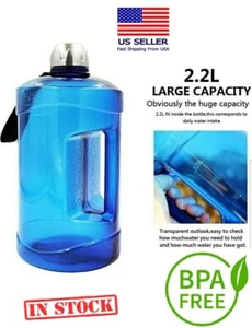 2.2 L (73 oz.) Reusable Leak Proof Sports Water Bottle w/ Nylon Strap -Non Toxic - Picture 1 of 10