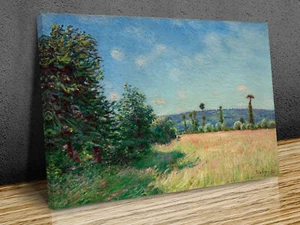 Sahurs Meadows in Morning Sun Alfred Sisley montato solo stampa su tela - Foto 1 di 10