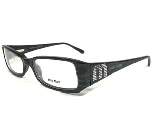 Miu Miu Eyeglasses Frames VMU20D 8AW-101 Black Gray Horn Rectangular 51-16-135