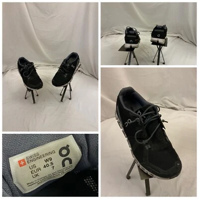 Zapatos para correr suizos 9 W negros con cordones para mujer malla YGI P2-3 Foto 1 de 4