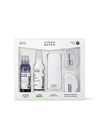 Caja de inicio Jason Markk - 2 oz. Solución de limpieza y spray repelente 2 cepillos y toalla Foto 1 de 4