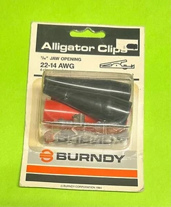 BURNDY RK155-2 Alligator Clamps 22-14 AWG 7/16" Jaw Opening 4-clips/4-insulators - Imagen 1 de 3