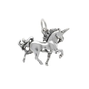 Argento Sterling, Charm Unicorno, Argento Anticato, Anello Salto Aperto Attaccato, 925 - Foto 1 di 2