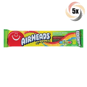 5x Packs Airheads Xtremes Rainbow Berry Sweet & Sour Candy Ropes | 2oz - Picture 1 of 1