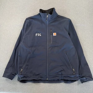 Carhartt Jacket XL Blue Crowley Full Zip Fleece Lined Softshell Rain Defender - Picture 1 of 18