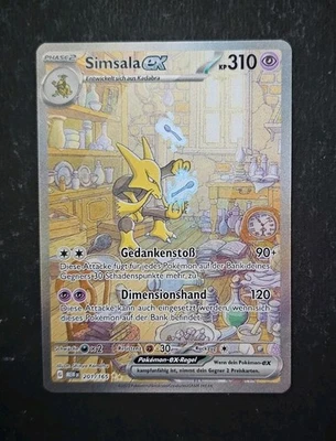 Pokémon Karte Simsala EX (201/165) 151  Near Mint, Full Art, Deutsch - Bild 1 von 2
