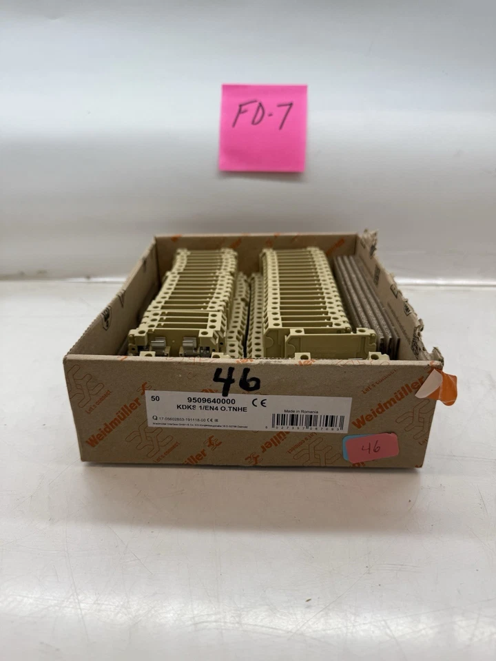 NEW Weidmuller KDKS1/EN4 TERMINAL BLOCK FEED THROUGH 500V 6.3A ( BOX OF 46) - Image 1 of 4