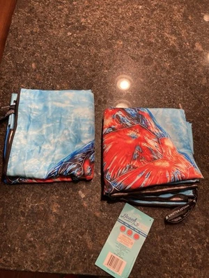 2 toalhas de praia de microfibra Whitley Willows 35x70 polegadas TARTARTARUGA TROPICAL LOTE DE 2 🌴🐢 - Imagem 1 de 4