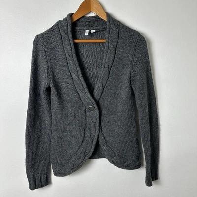 Cárdigan para mujer Y2K cuello en V gris pequeño tejido con cable Academia Preppy clásico carrera Foto 1 de 4