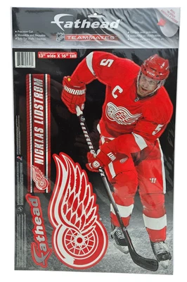 NICKLAS LIDSTROM FATHEAD TEAMMATES DETROIT RED WINGS LOGO DECAL SET 2011 RARE - Image 1 of 3