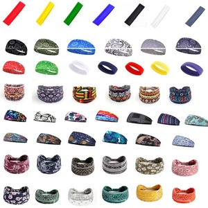 Women Yoga Wide Headband Ladies Elastic Fold Hair Band Sports Turban Head Wrap - Picture 1 of 220