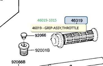 Punho de acelerador Kawasaki fabricante de equipamento original 46019-1015 - Imagem 1 de 1