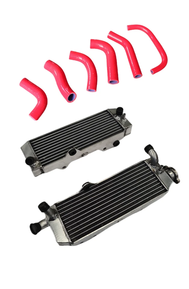 铝散热器 + 红色硅胶软管适用于本田 XR650R 2000 - 2007 — 第 1/4 张图片