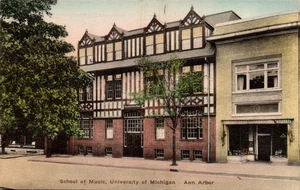 POSTCARD SCHOOL OF MUSIC UNIVERSITY OF MICHIGAN ANN ARBOR MICHIGAN - Picture 1 of 2