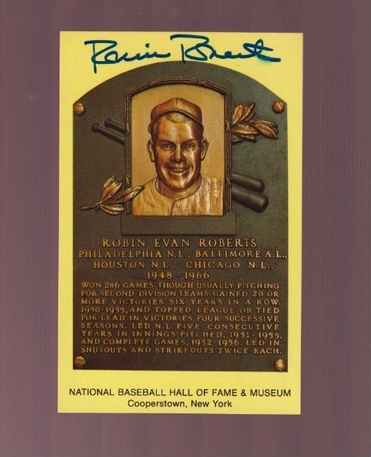 Robin Roberts Signed & Autograph Hall of Fame Postcard - Image 1 of 1