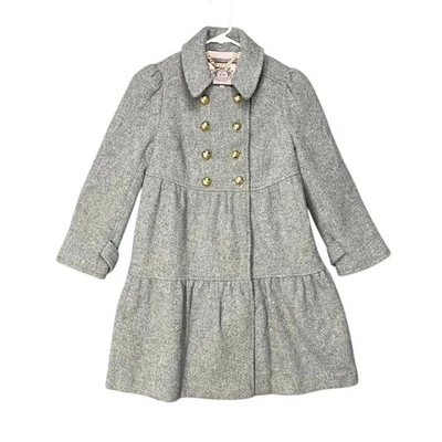 Abrigo Juicy Couture Doble Pecho Botones Dorados Gris Talla Pequeña P/XS Preppy Y2K  Foto 1 de 4