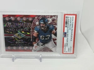 2024 Topps Resurgence Jason Kelce Red Surge Glimmer & Gleam /5 PSA 9 (E897) - Picture 1 of 6