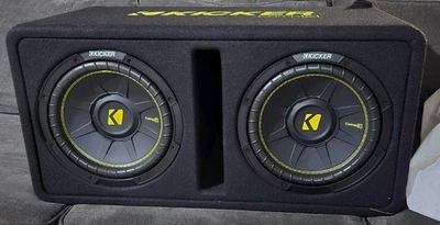 Kicker 44DCWC102 Dual 10-Inch CompC 2-Ohm Subwoofer Enclosure Used in Good Cond - Image 1 of 4