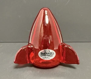 Blenko Glass Rocket Paperweight - Ruby - Picture 1 of 7