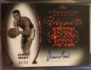 Jerry West Virginia Basketball Leaf autograph card Auto Los Angeles Lakers /65 - Picture 1 of 2