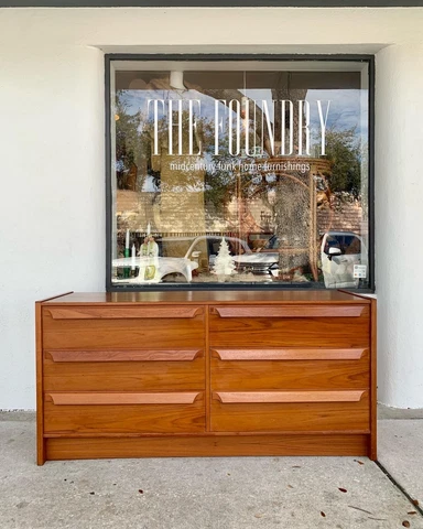 Vintage Mid Century Teak Dresser Cover