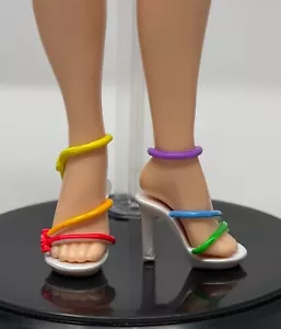 Arco Iris Estilo Tiza Alta Amaya Raine Muñeca Conjunto Zapatos Tiras Tacón Alto Sandalias - Imagen 1 de 5