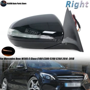 Right Side Door Mirror w/Blind Spot For 2014 -2018 Mercedes Benz W205 C Class - Picture 1 of 11