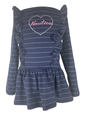 Top tejido a rayas azul marino Nautica para niñas talla 5 Foto 1 de 4