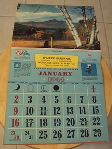 VTG 1944 WWII Advertising Calendar~"DE LAVAL CREAM SEPARATORS/MILKERS"~ - Picture 1 of 12