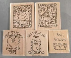 Stampin' Up! 5 estampillas de goma de General Well Wishing - Imagen 1 de 2