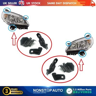 2X Headlight Repair Kit Bracket Mount Clips Left and Right For FIAT Doblo - image 1 of 4