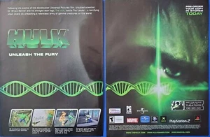 2003 VINTAGE 2 PAGE PRINT AD PLAYSTATION 2 PS2 XBOX HULK UNLEASH THE FURY.. AD - Picture 1 of 3