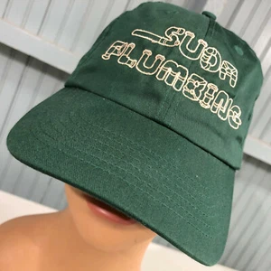 Suda Plumbing Spencer Wisconsin Green Strapback Baseball Cap Hat - Picture 1 of 5