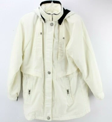 Chaqueta blanca para mujer ciervo color colmillo cremallera y botón talla S 4/6 con capucha Foto 1 de 4