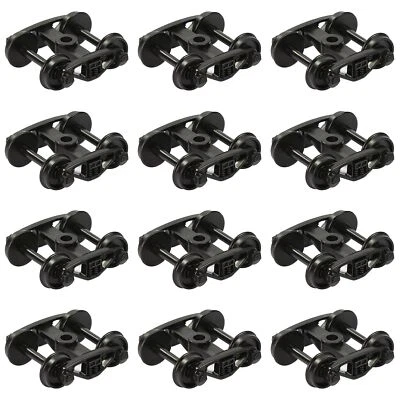 HO Scale 1:87 Friction Bearing Truck 33" Plastic Wheel 2-Springs Bogies - Image 1 of 4