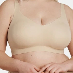 Evelyn & Bobby Sand The Beyond Wireless Bra with Wide Straps and V-Neckline 2XL - Picture 1 of 11