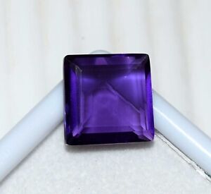 9.45 Ct. Faceted Purple Amethyst Square Cut African Loose Gemstone For Ring