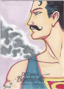 2018 Cryptozoic DC Bombshells 2 Sketch Card Superman by Jon Racimo - Bild 1 von 2