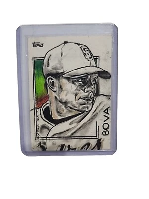 Tarjeta de boceto de arte obra maestra original Topps MLB 2009 auténtica firmada por el artista Foto 1 de 4