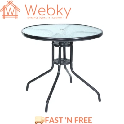 Gardeon Outdoor Dining Table Bar Setting Steel Glass 70CM - image 1 of 4